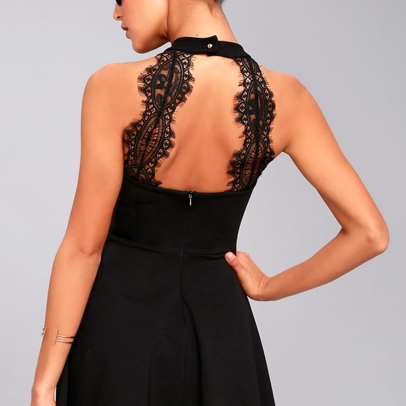 🖤LULUS BLACK LACE SKATER DRESS🖤 - Picture 2 of 6